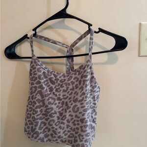Beyond Yoga Leopard Print Tank - Gray and Cream